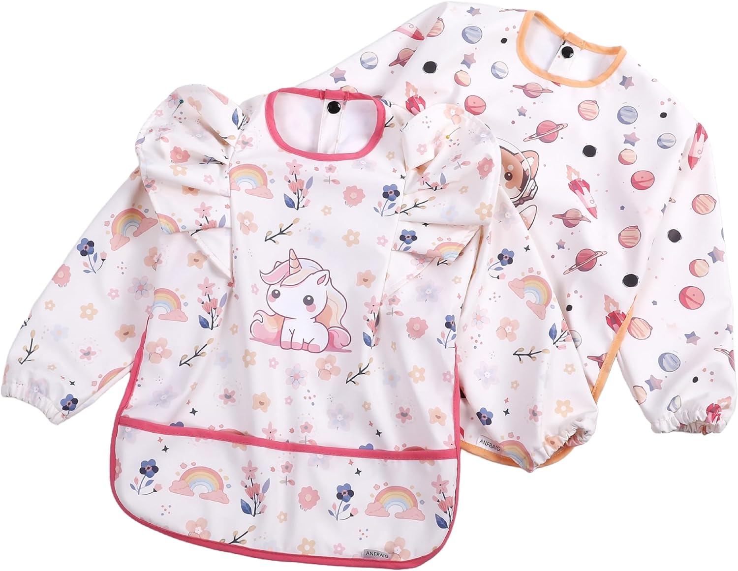 ANFRAIG Long Sleeve Bibs for Babies. Waterproof Baby Bibs for Eating are Toddler Bibs with Sleeves and Baby Food Catcher - Image 8